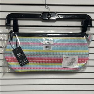 Scout Multicolor Striped Tight Lipped Makeup Bag